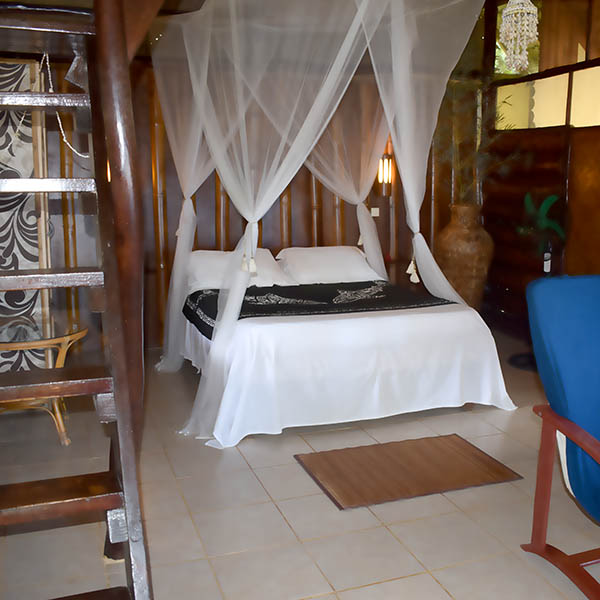 Bedroom of the duplex garden bungalow