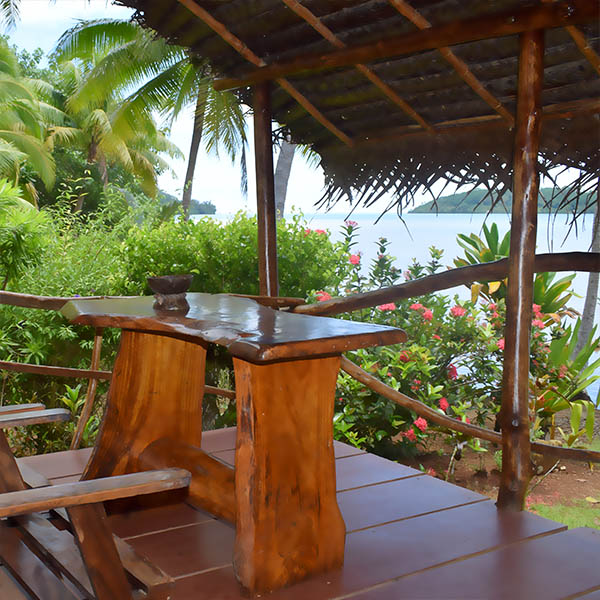 Terrasse du bungalow vue sur mer